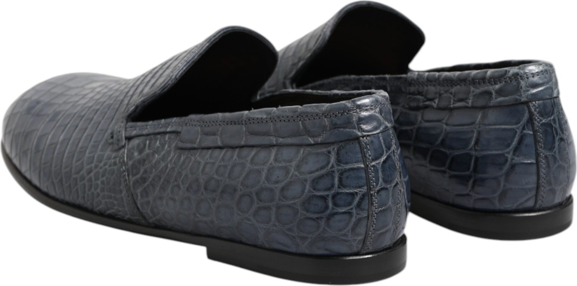 Dolce & Gabbana ko'k ekzotik charmdan tayyorlangan slip-on tuflilari