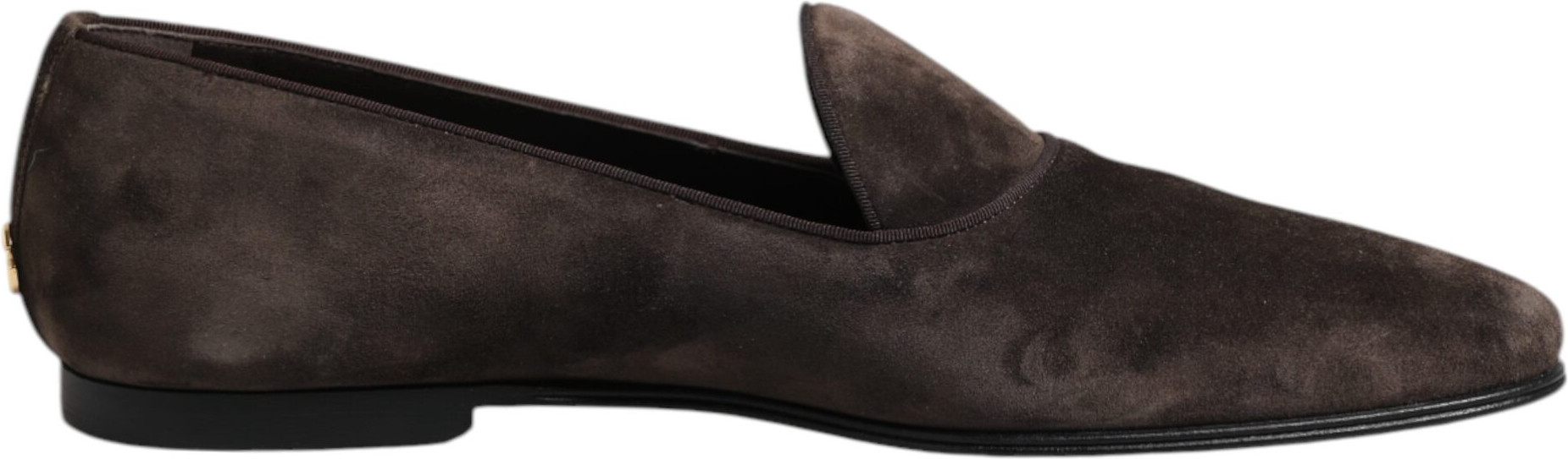 Brown Velvet Leather Loafers Shoes Dolce & Gabbana