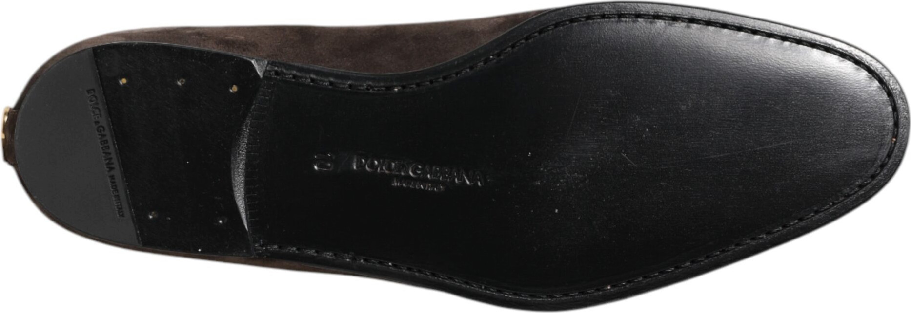 Jigarrang baxmal teri mokasin poyabzali Dolce & Gabbana