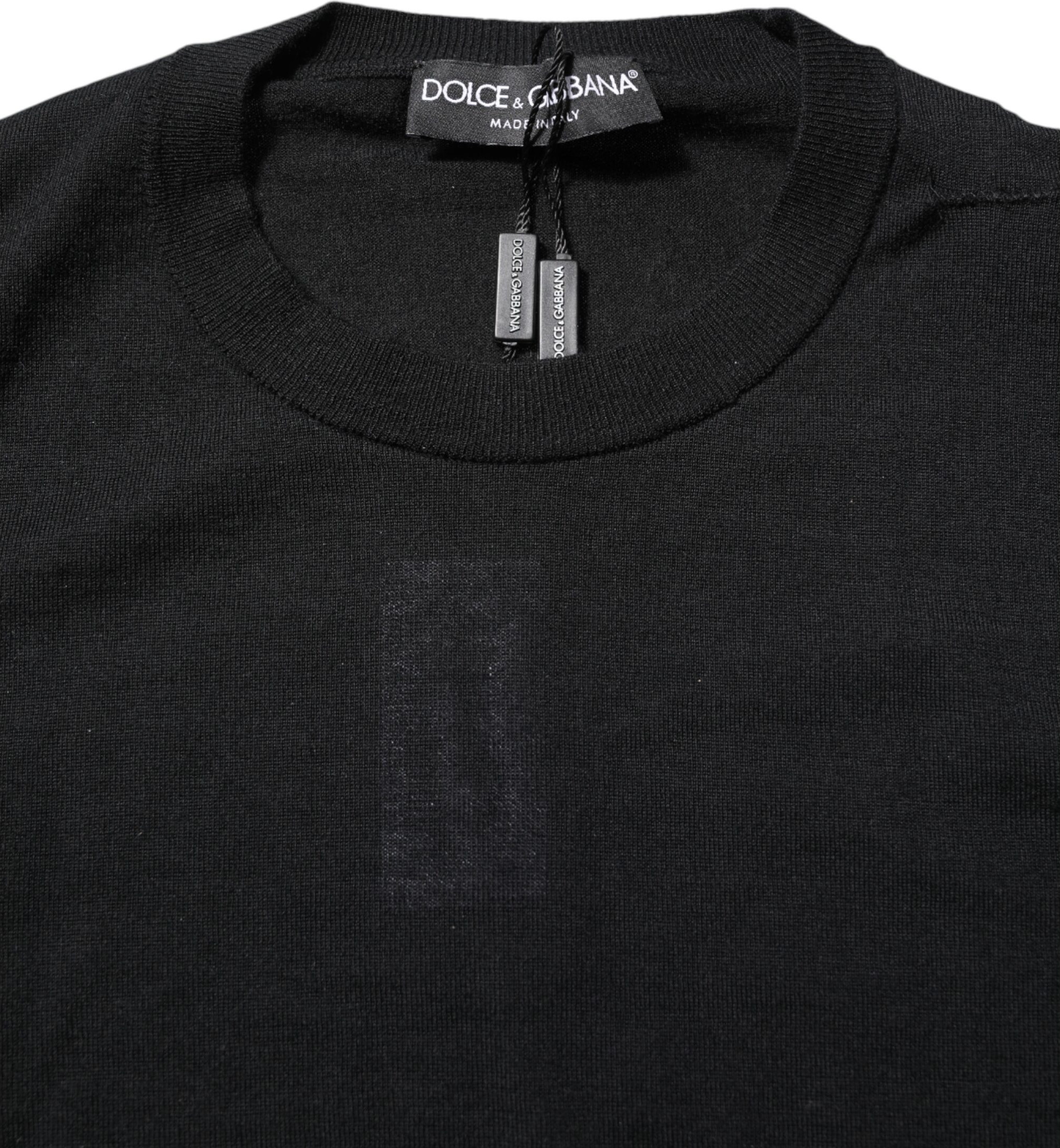 Qora Cashmere Yumaloq Yengil T-shirt Dolce & Gabbana
