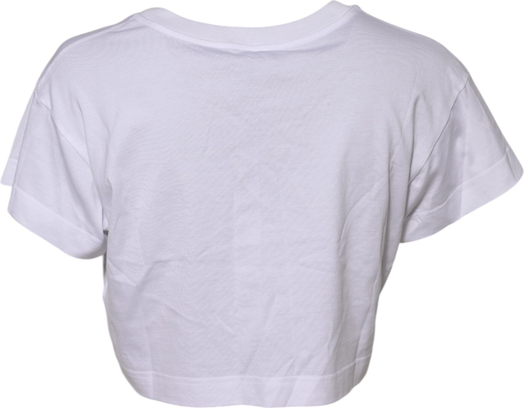 White Floral Lace DG Detailing Cropped T-shirt Dolce & Gabbana