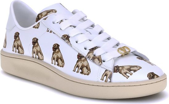 White Calf Leather Bos Taurus Low Top Sneakers Valentino Garavani
