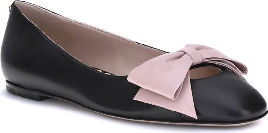 Туфли-балетки Valentino Garavani из черной телячьей кожи