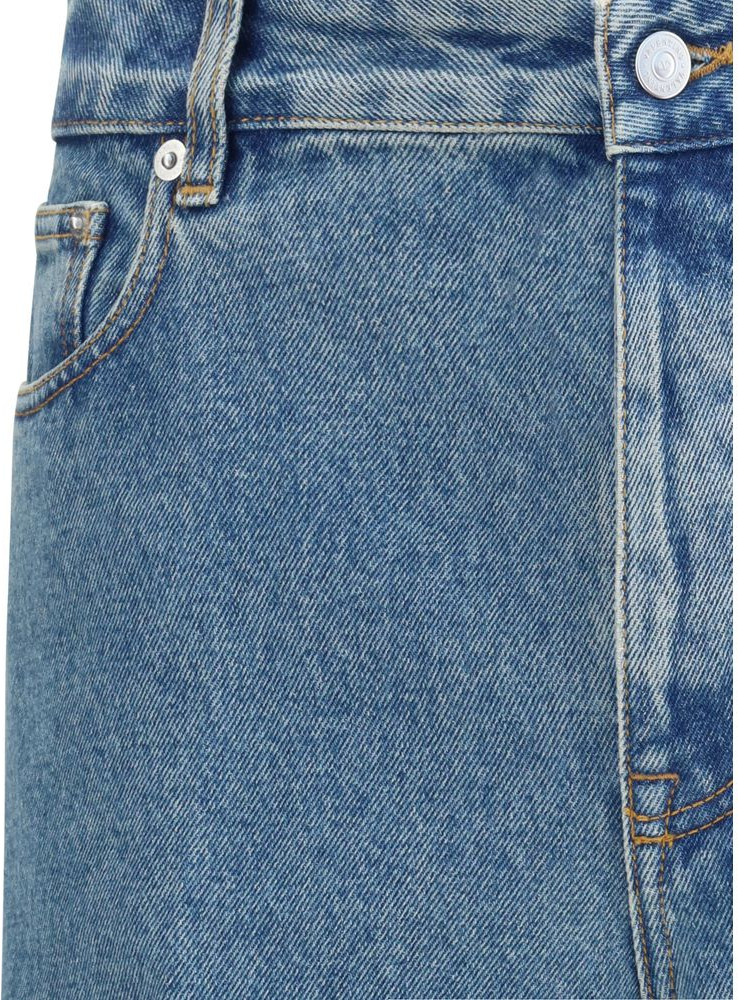 Blue Cotton Straight-Leg Jeans by Valentino