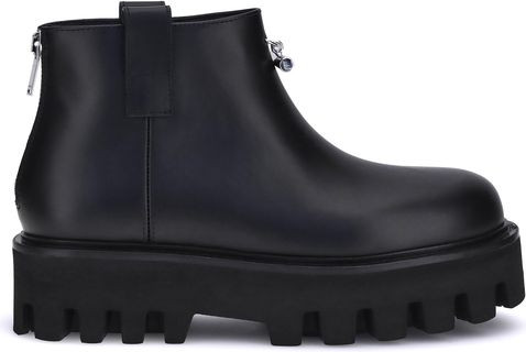 Ботильоны из черной телячьей кожи Bos Taurus от Alexander McQueen