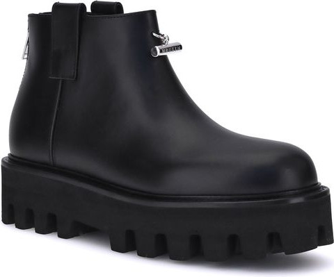 Ботильоны из черной телячьей кожи Bos Taurus от Alexander McQueen