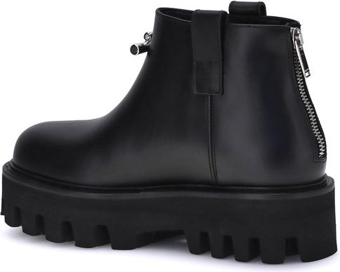 Ботильоны из черной телячьей кожи Bos Taurus от Alexander McQueen