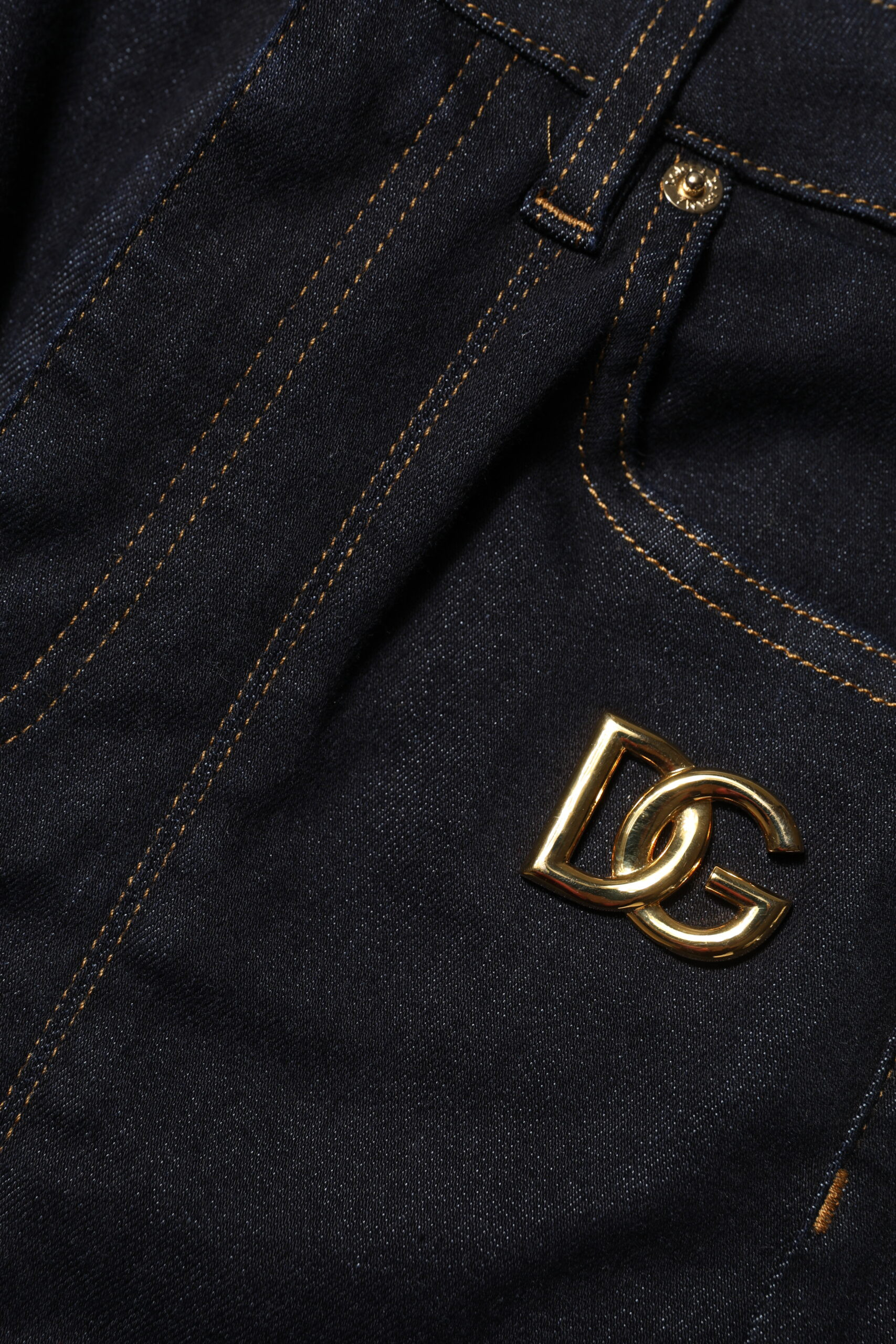 Blue Cotton High Waist Skinny Denim Jeans - Dolce & Gabbana