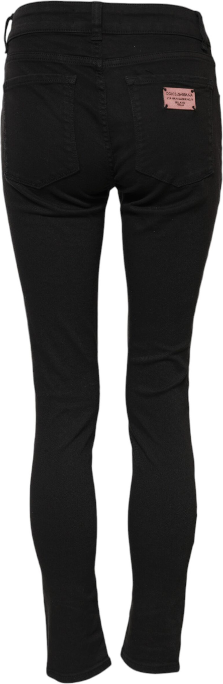 Black Cotton Skinny Mid Waist Denim Jeans Dolce & Gabbana