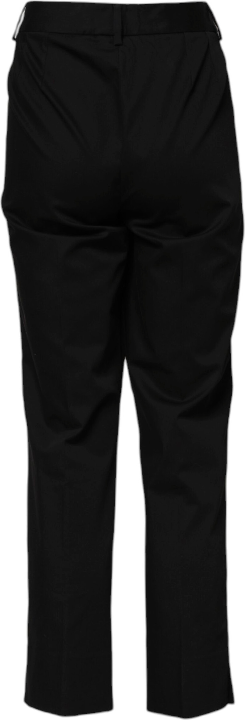 Black Cotton High Waist Formal Pants