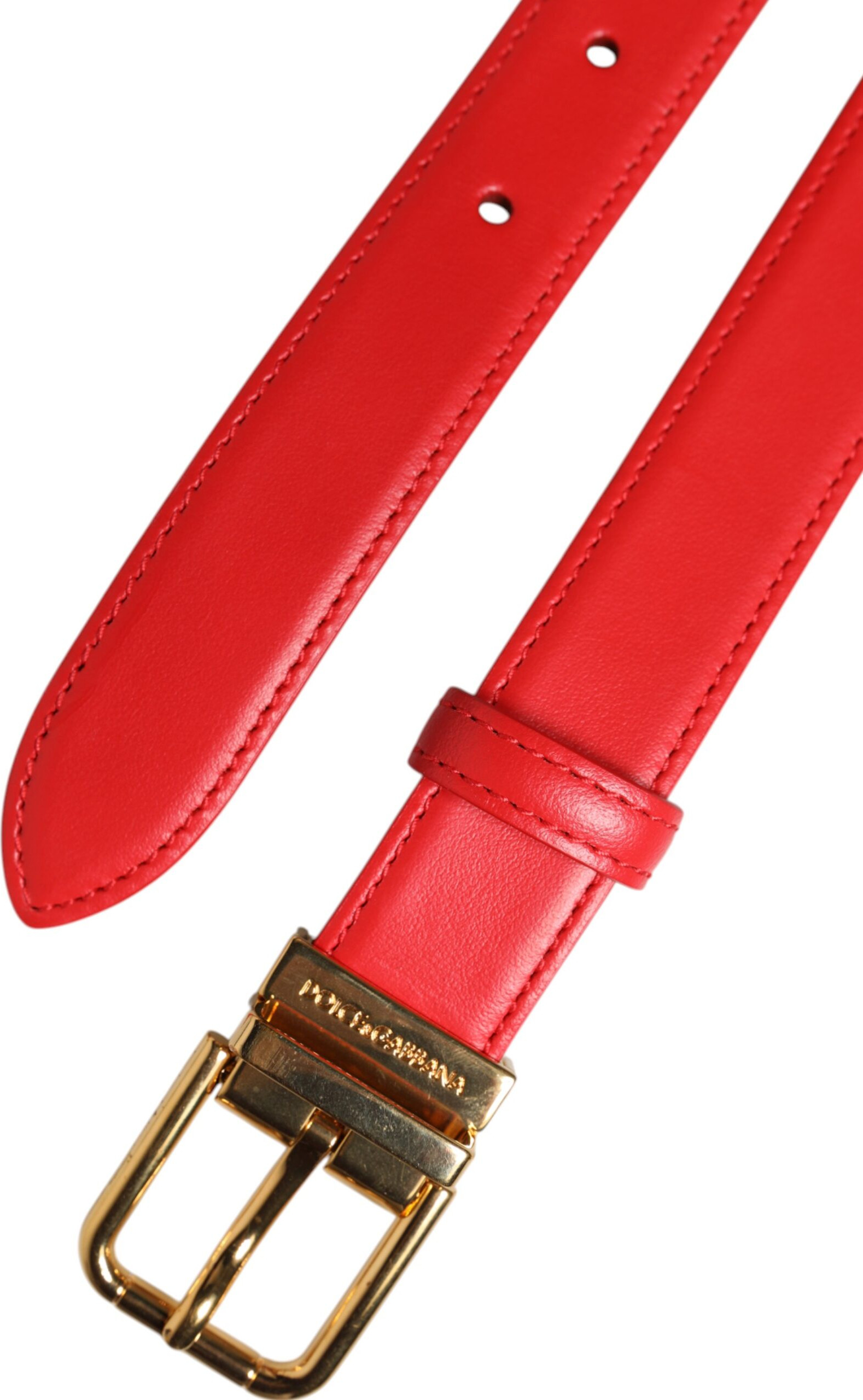 Ремень Dolce & Gabbana Красная кожа Золотая металлическая пряжка Ремень Cintura