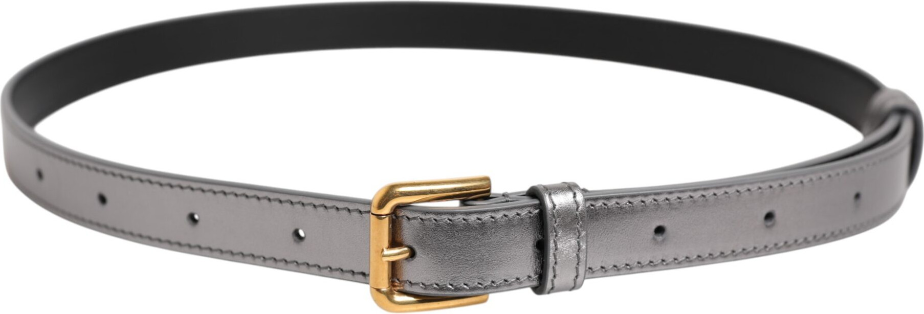 Belt Dolce & Gabbana Silver Logo Engraved Metal Waist Buckle