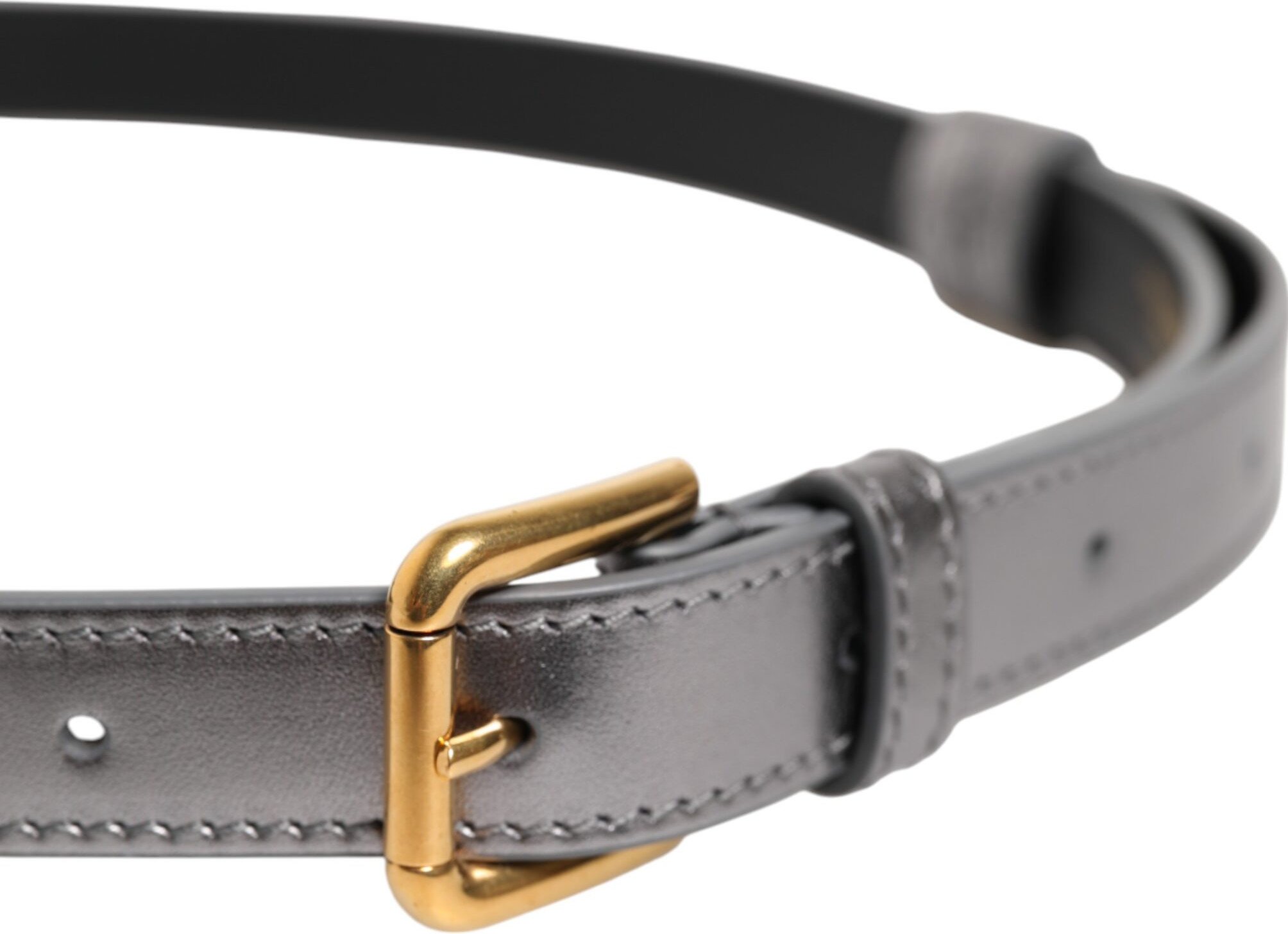 Belt Dolce & Gabbana Silver Logo Engraved Metal Waist Buckle