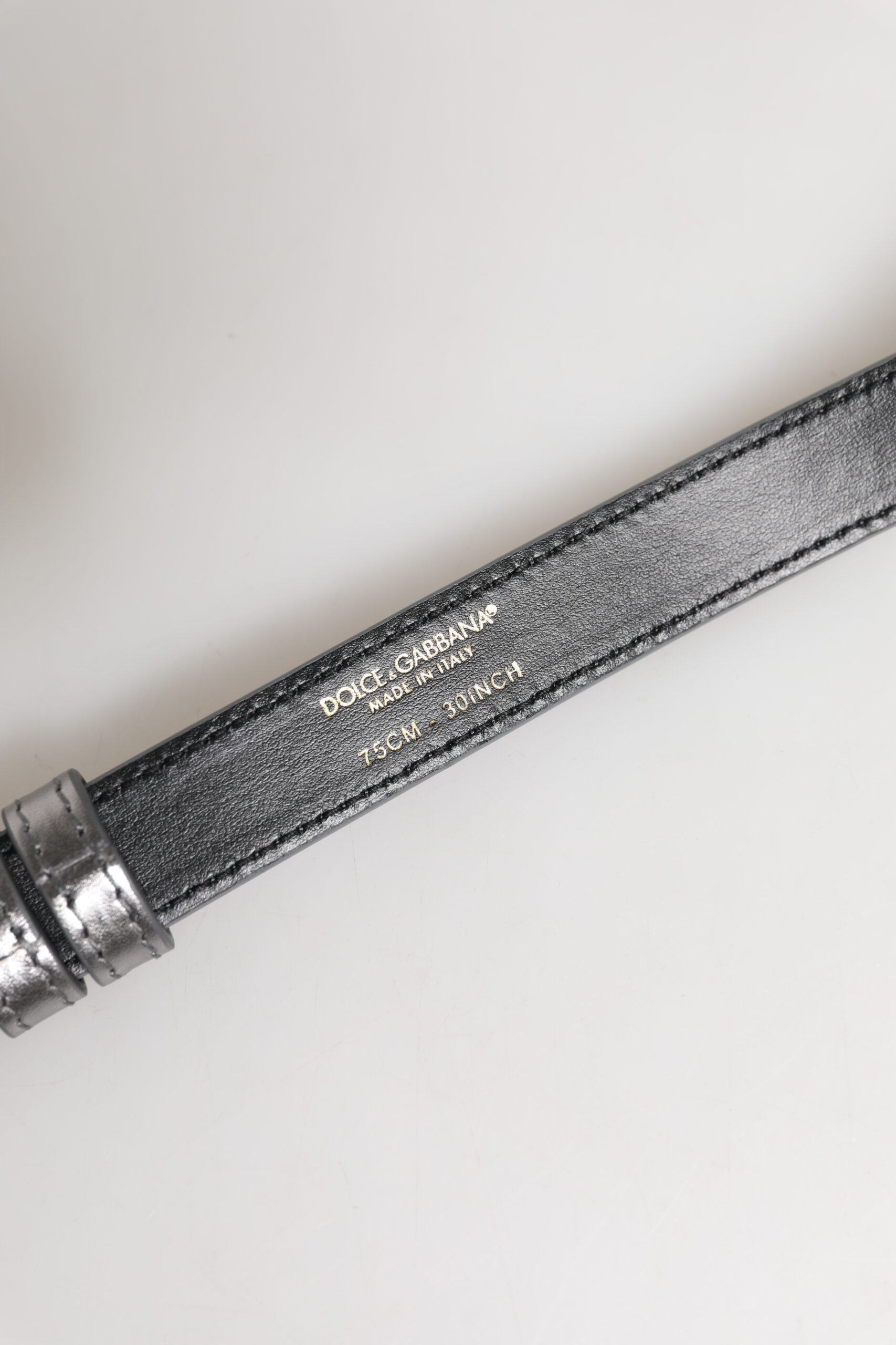 Belt Dolce & Gabbana Silver Logo Engraved Metal Waist Buckle