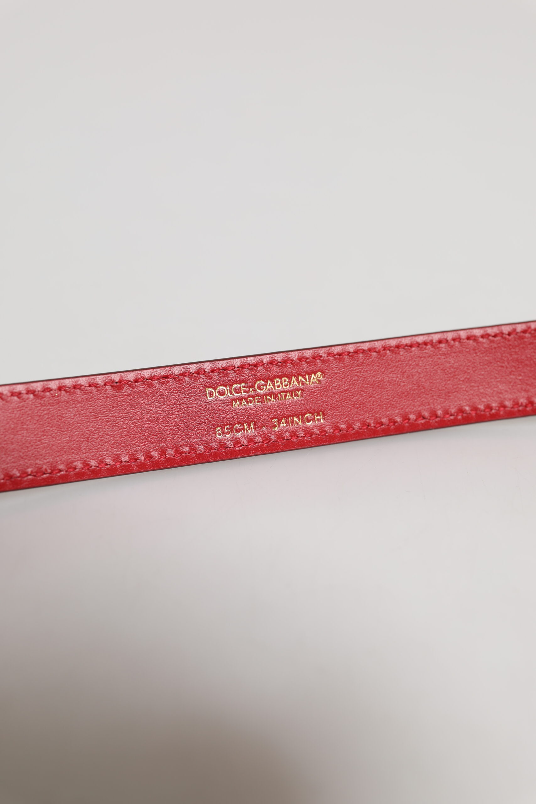 Belte Dolce & Gabbana Qizil Logoti Bor Metall Bel Uchun Tasma