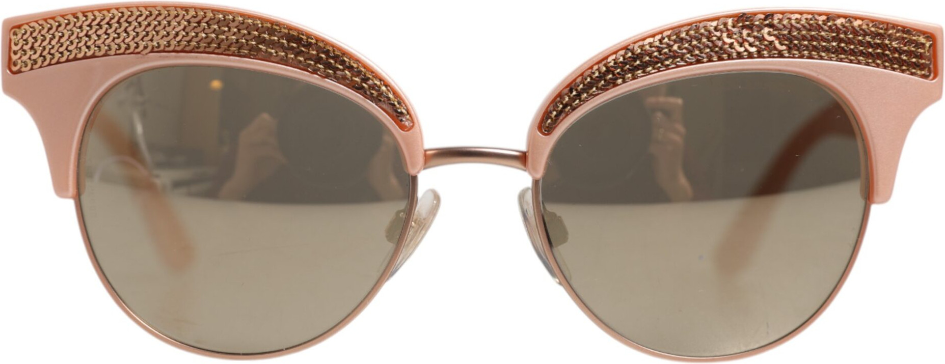 Wrazellalar Dolce & Gabbana Pushti Oltin Ko'zgu Mushuk Ko'z DG6109 Payetli