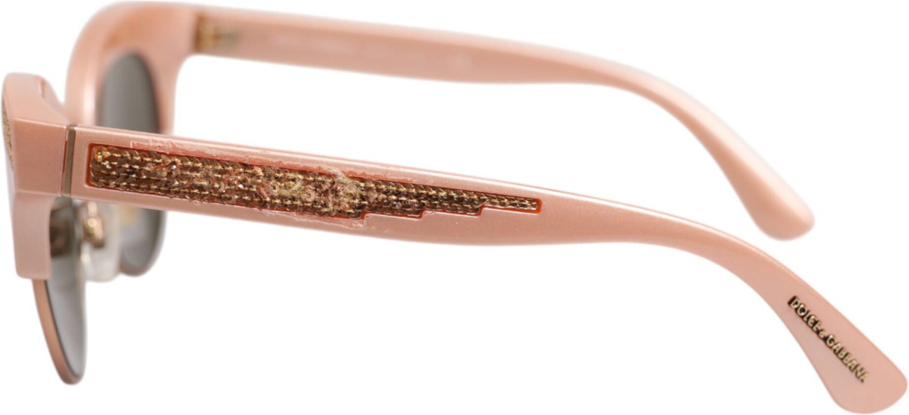 Wrazellalar Dolce & Gabbana Pushti Oltin Ko'zgu Mushuk Ko'z DG6109 Payetli