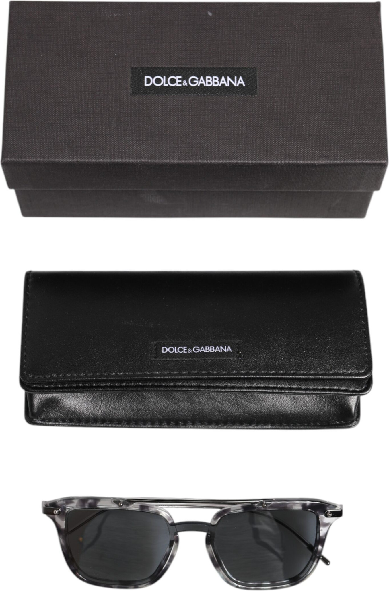 Sunglasses Dolce & Gabbana Gray Havana Acetate Square DG4327 Eyewear