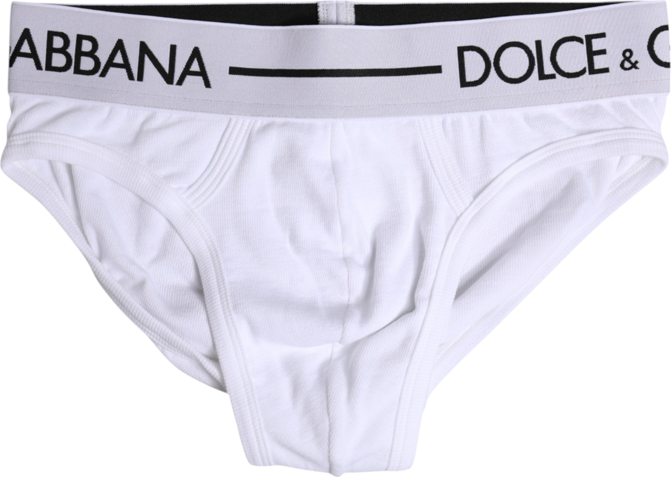 White Cotton Stretch Regular Brief Underwear Dolce & Gabbana
