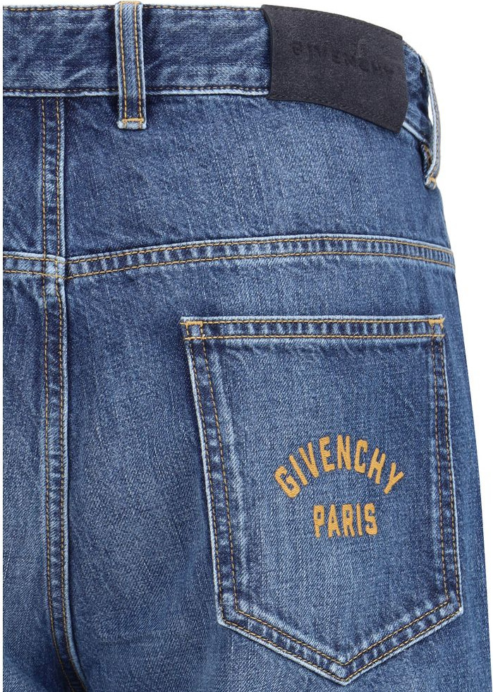 Givenchy ko'k paxta to'g'ri oyoqli jinsi