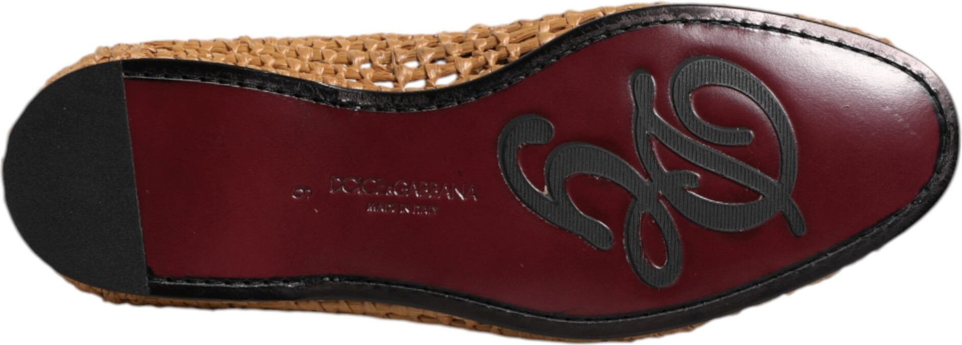 Jigarrang to'qilgan rafia mokasin poyabzali Dolce & Gabbana