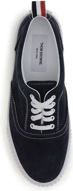 Blue Calf Leather Bos Taurus Low Top Sneakers