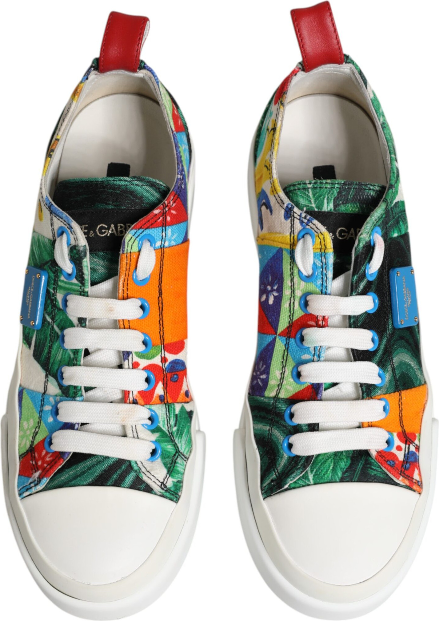 Dolce & Gabbana Multicolor Patchwork Low Top Sneakers