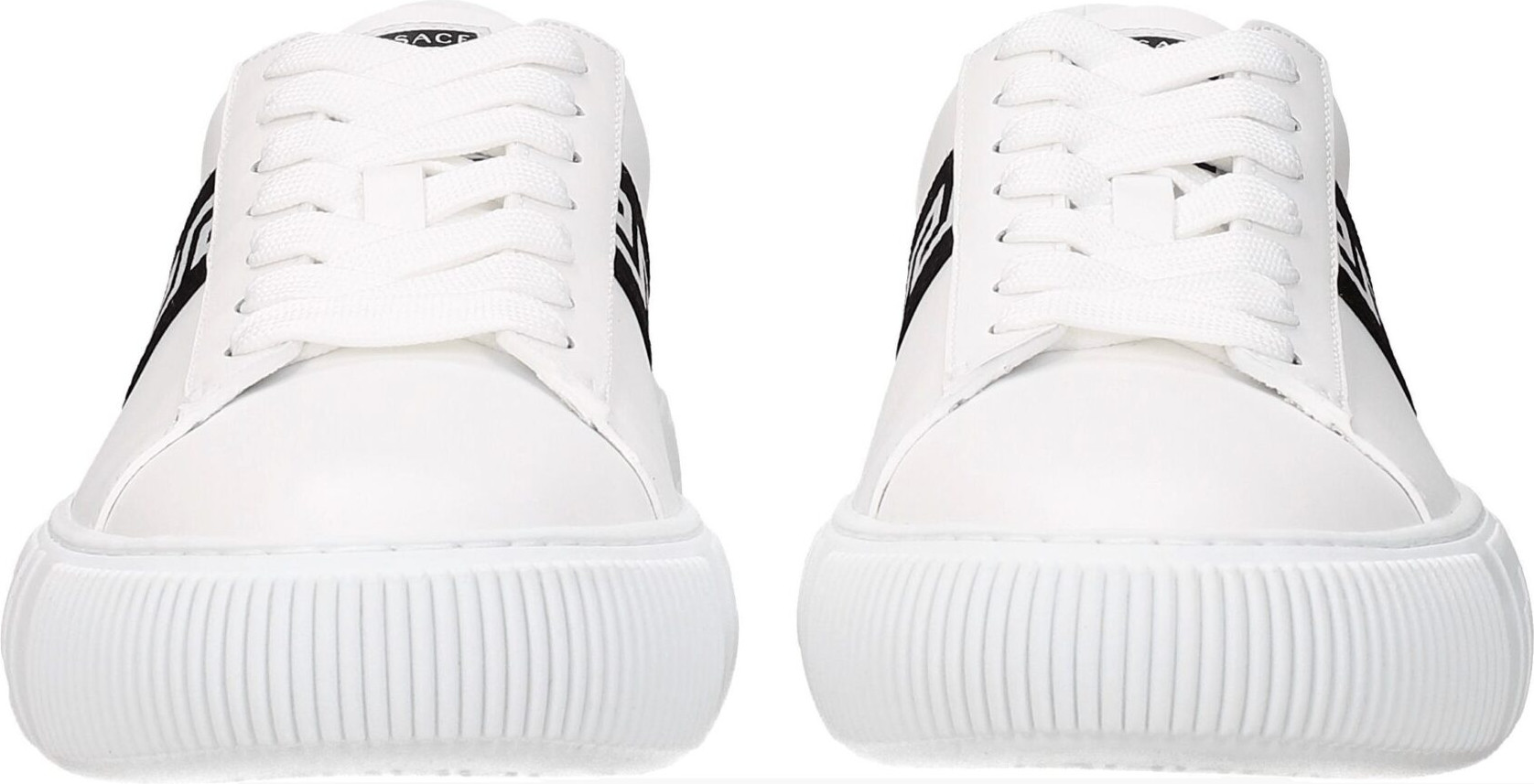 White Leather Sneakers Versace