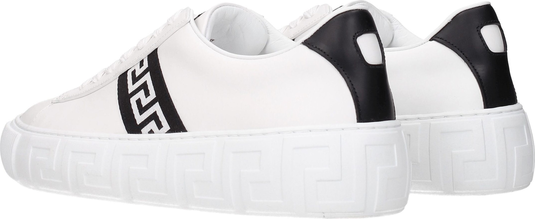 White Leather Sneakers Versace
