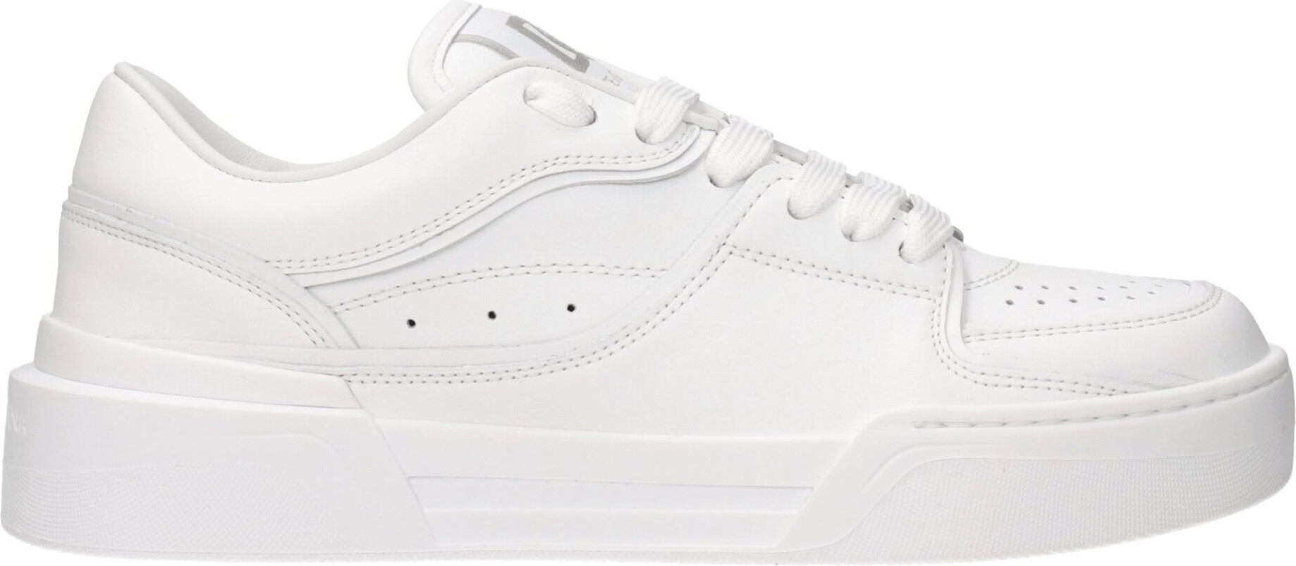 White Leather Low Top Sneakers