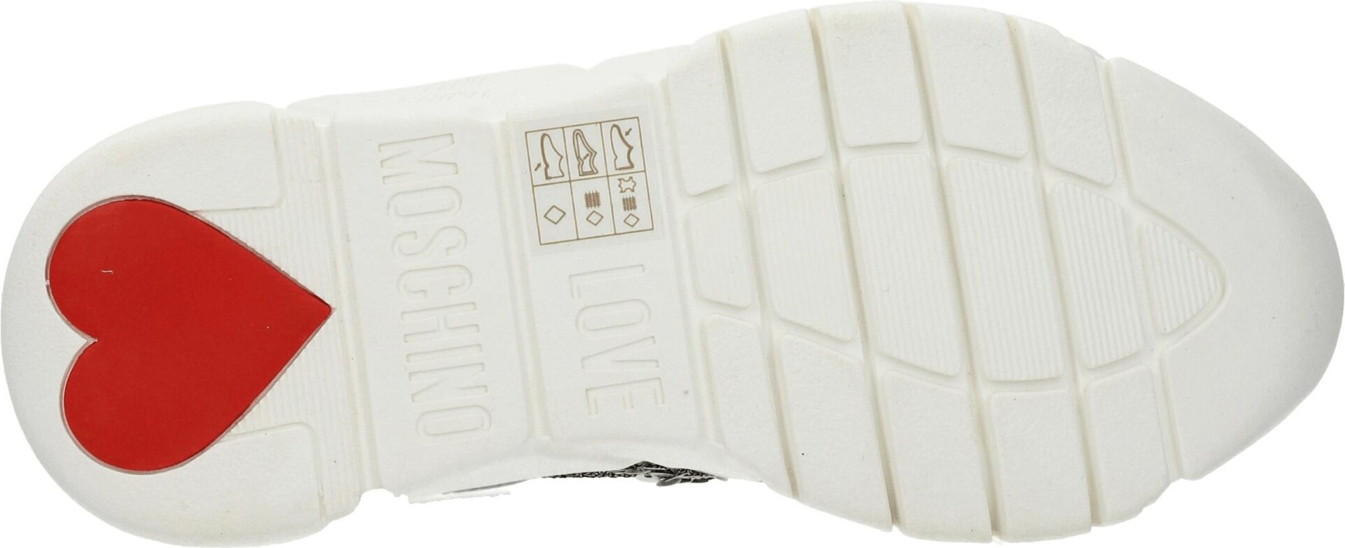 White Fabric Chunky Sneakers by LOVE MOSCHINO