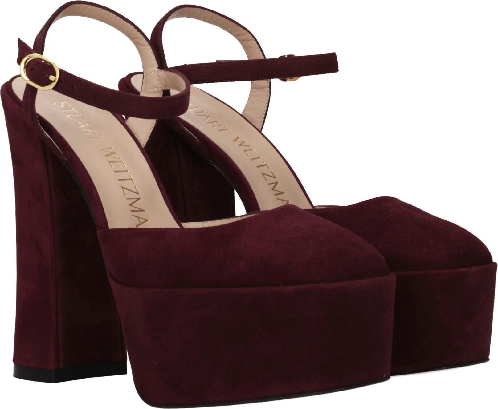 Stuart Weitzman Red Leather Platform Sandals