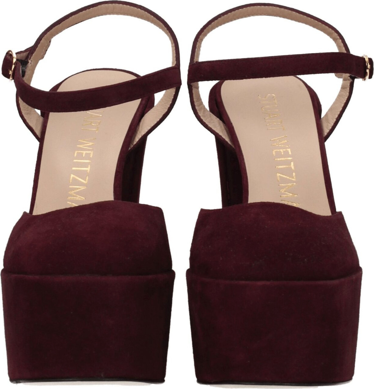 Stuart Weitzman Red Leather Platform Sandals
