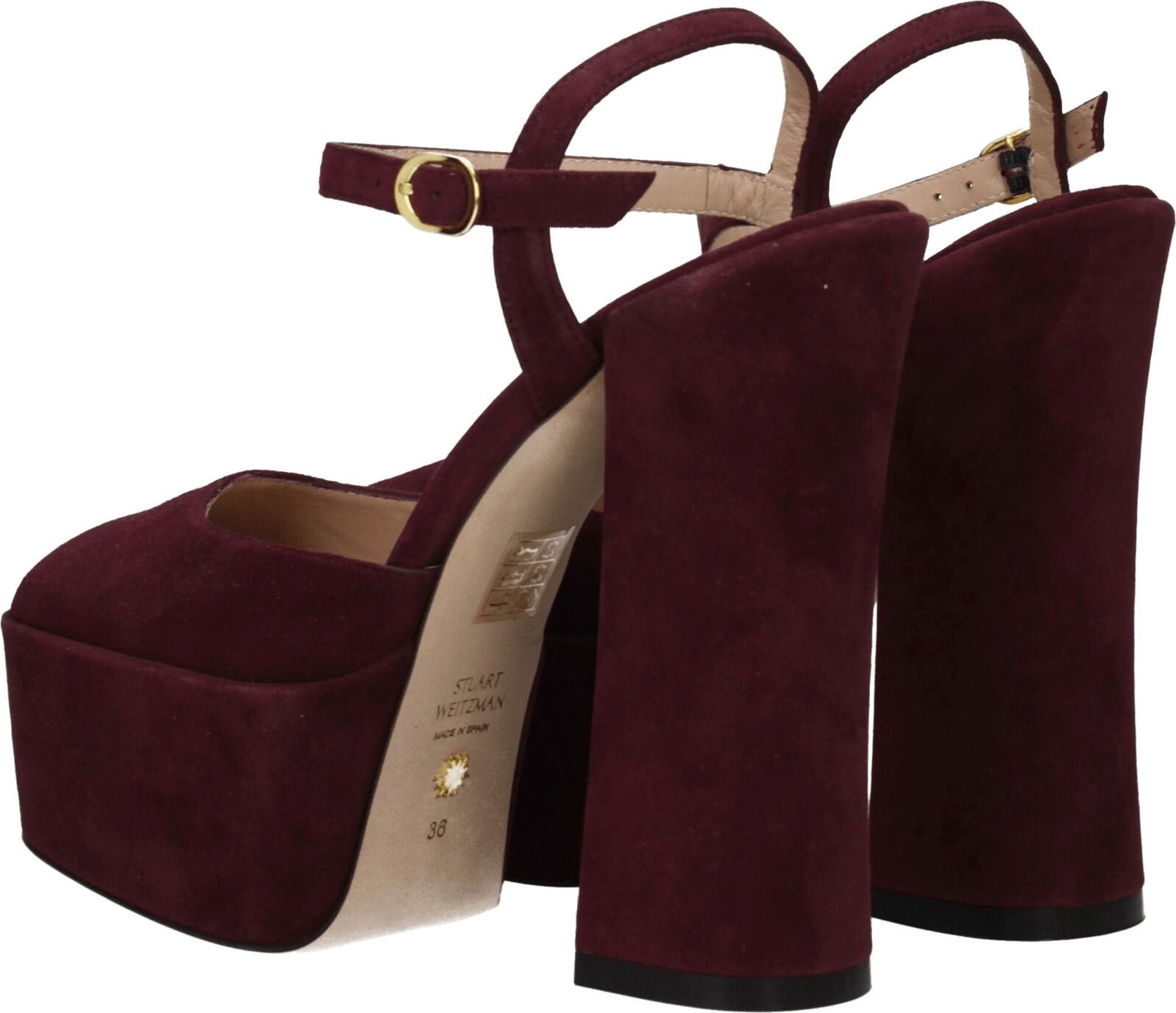 Stuart Weitzman Red Leather Platform Sandals