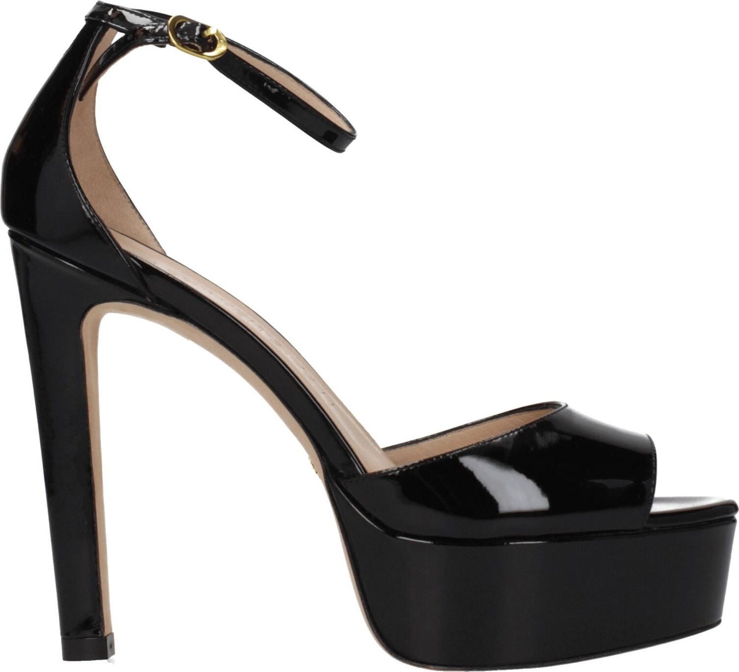 Черные кожаные сандалии на платформе Stuart Weitzman