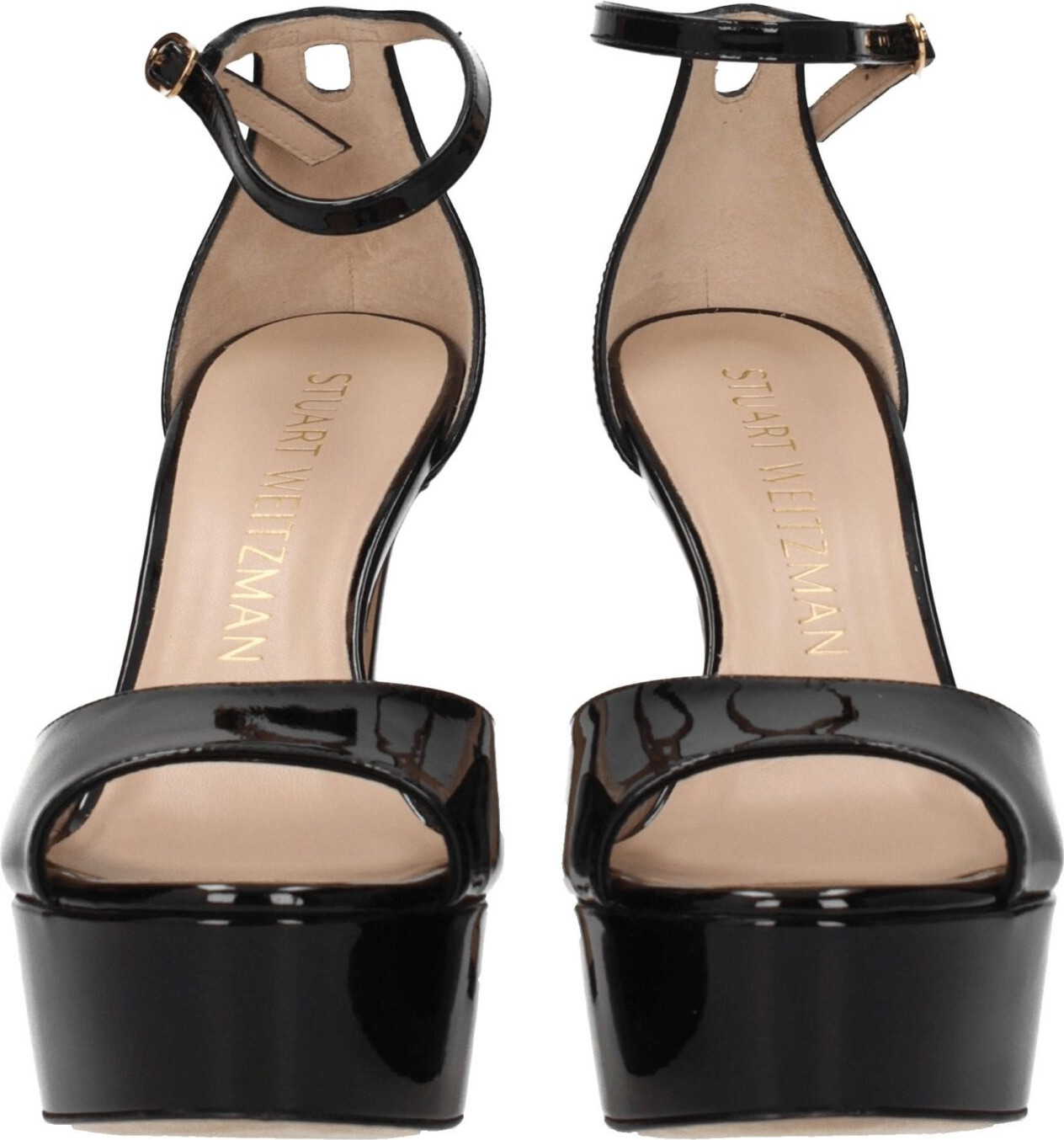 Черные кожаные сандалии на платформе Stuart Weitzman