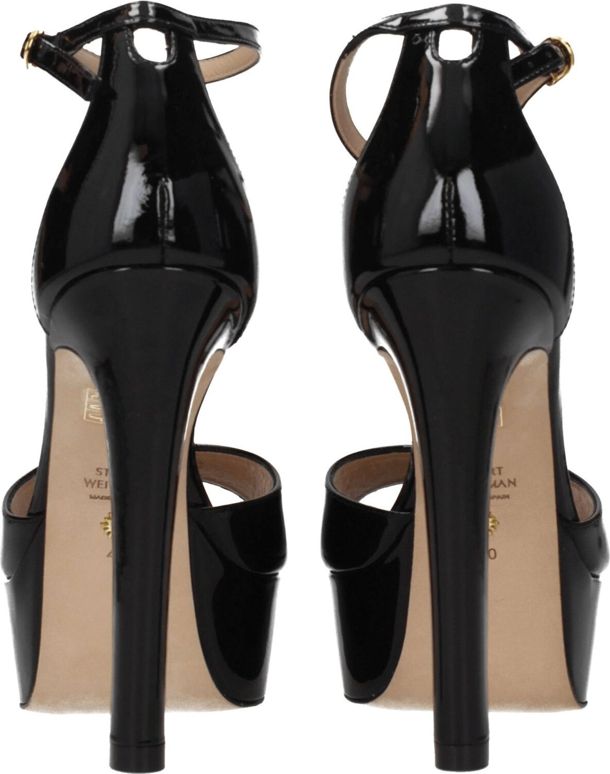 Черные кожаные сандалии на платформе Stuart Weitzman