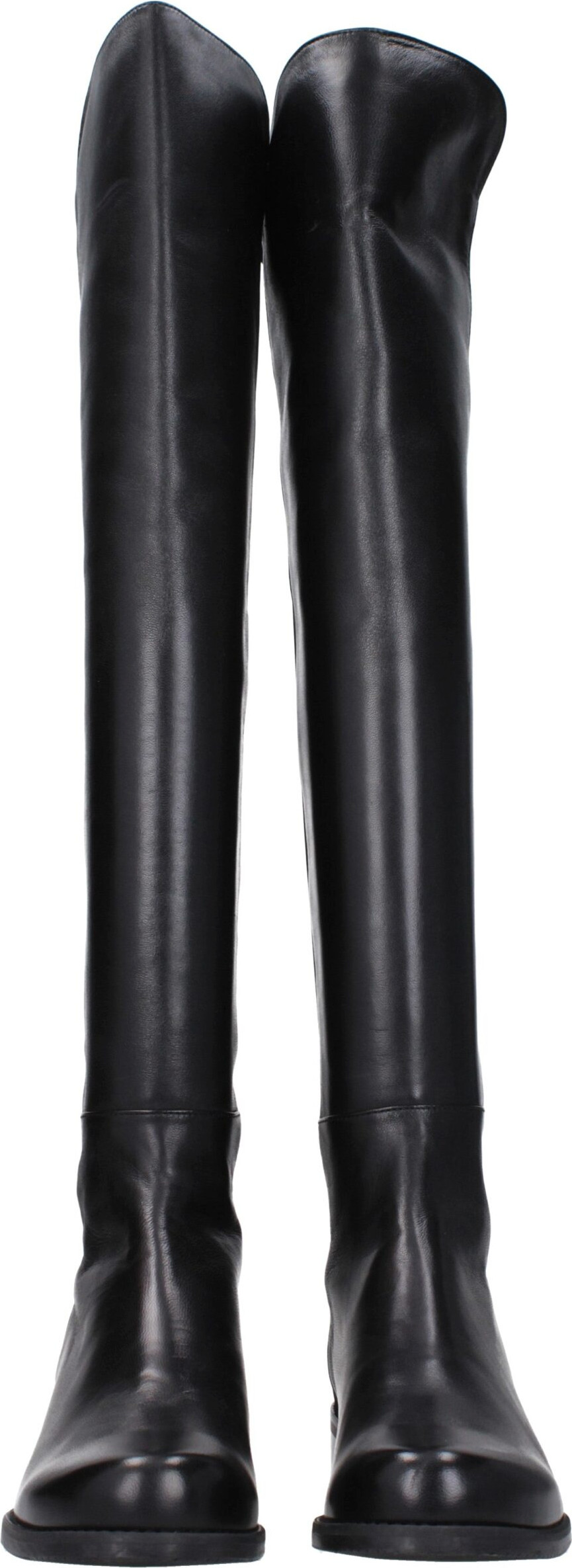 Stuart Weitzmanning Baland Oyoq Kiyimlari Qora Charm (Over The Knee)
