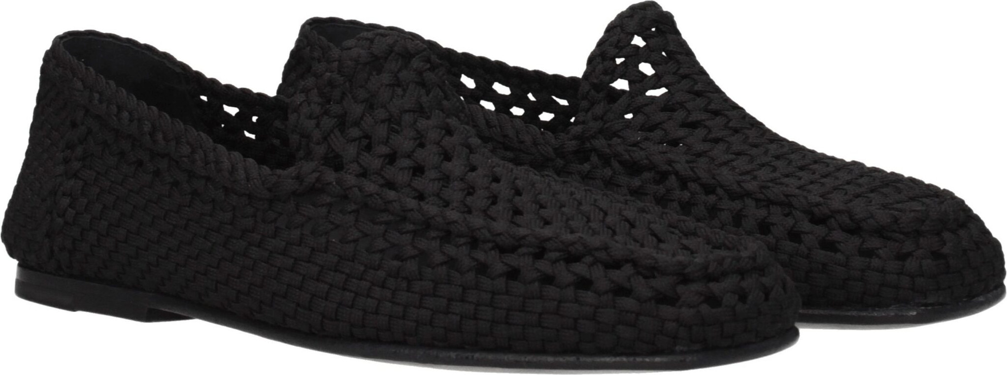 Черные текстильные лоферы без шнурков Dolce & Gabbana