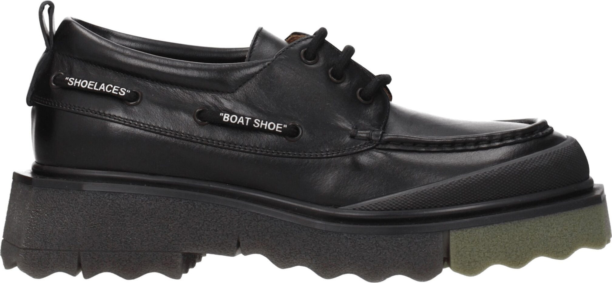 Off-White Black Leather Loafers
