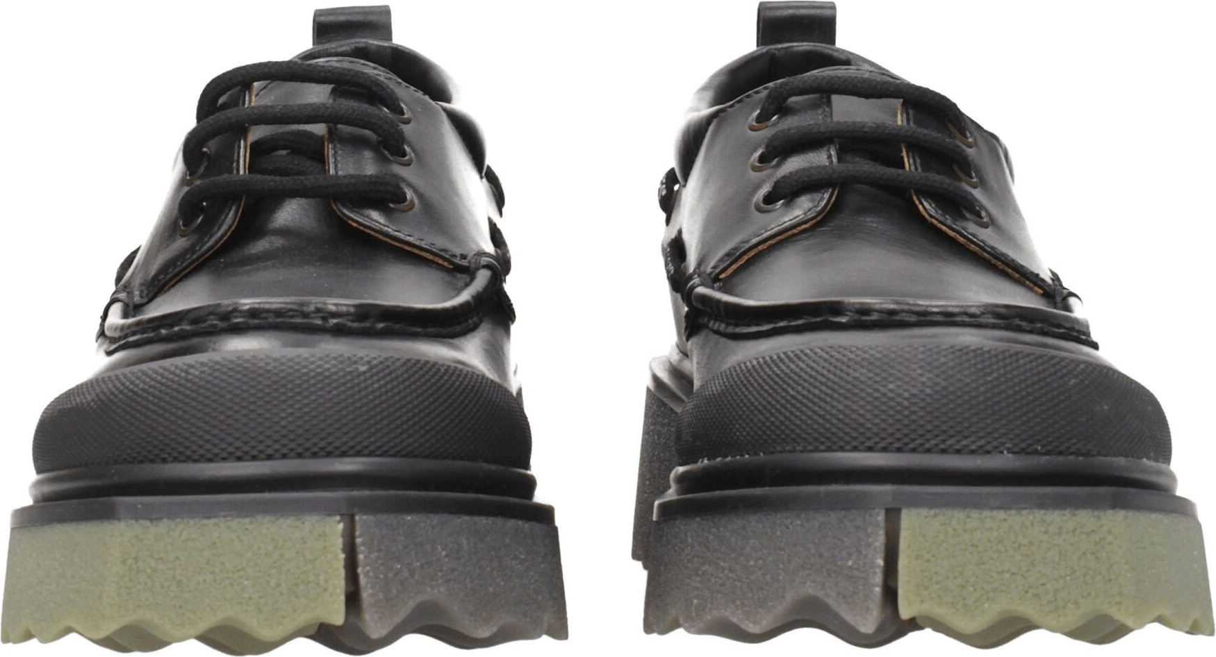 Off-White Black Leather Loafers