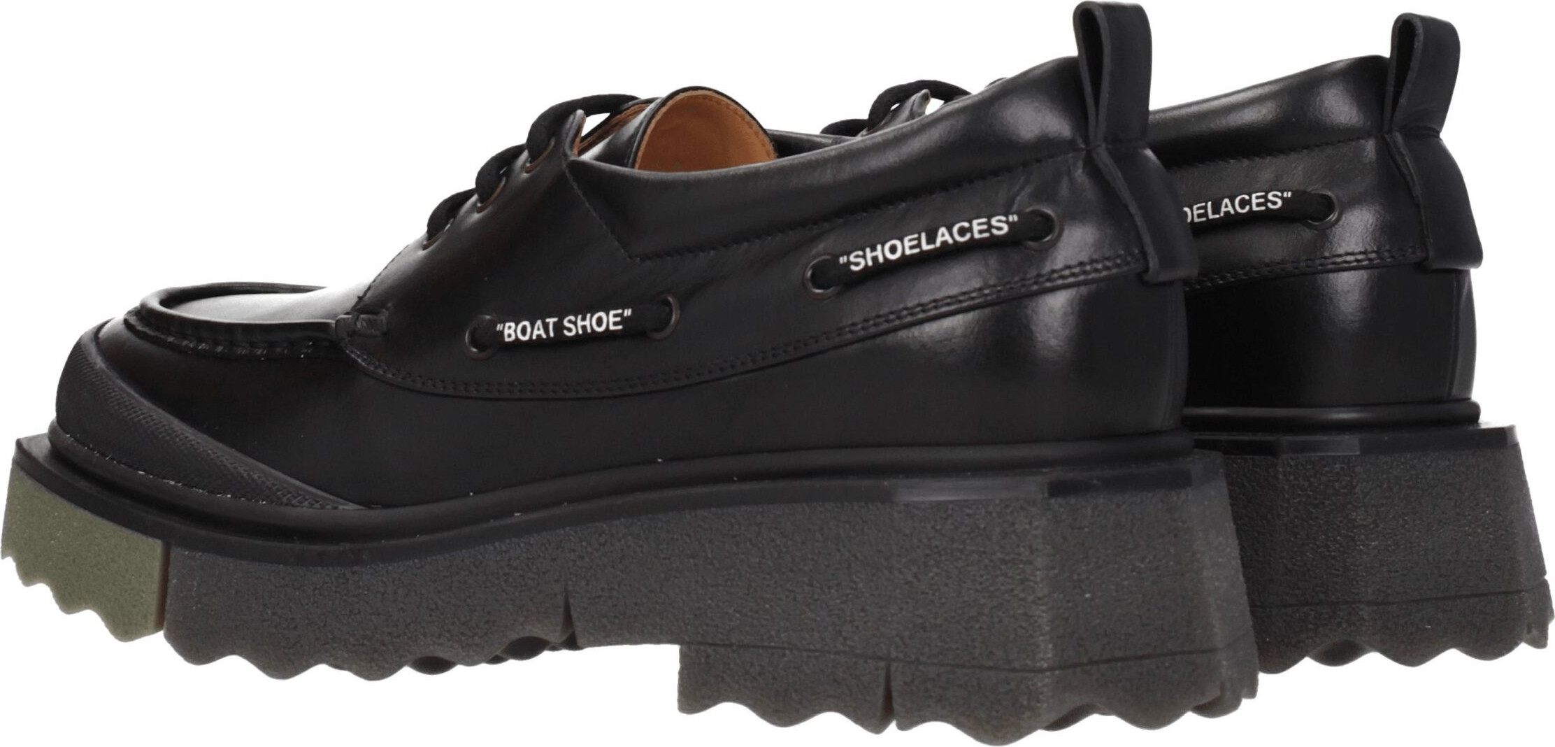 Off-White Black Leather Loafers