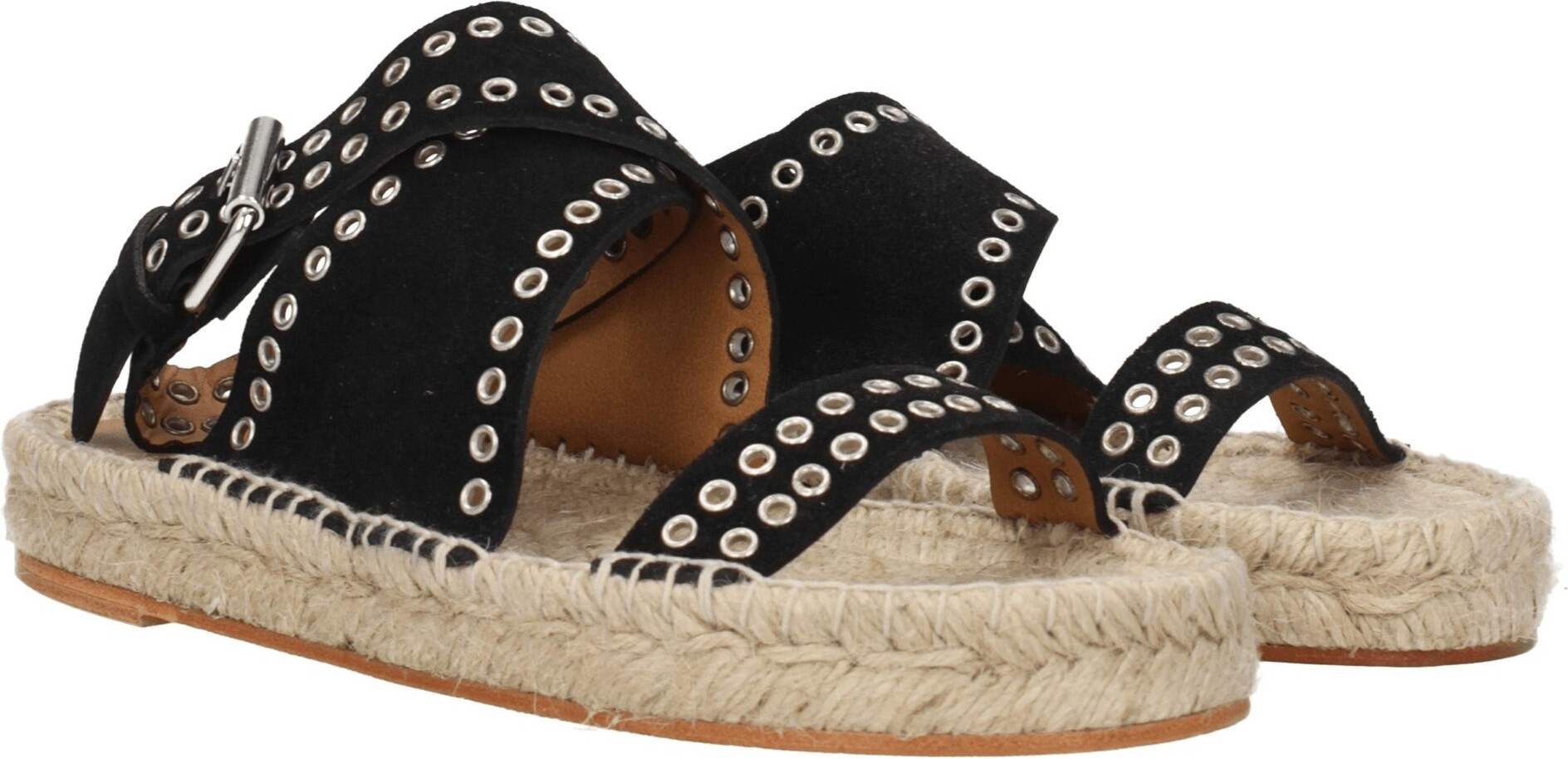 Босоножки Isabel Marant Черные кожаные плоские босоножки