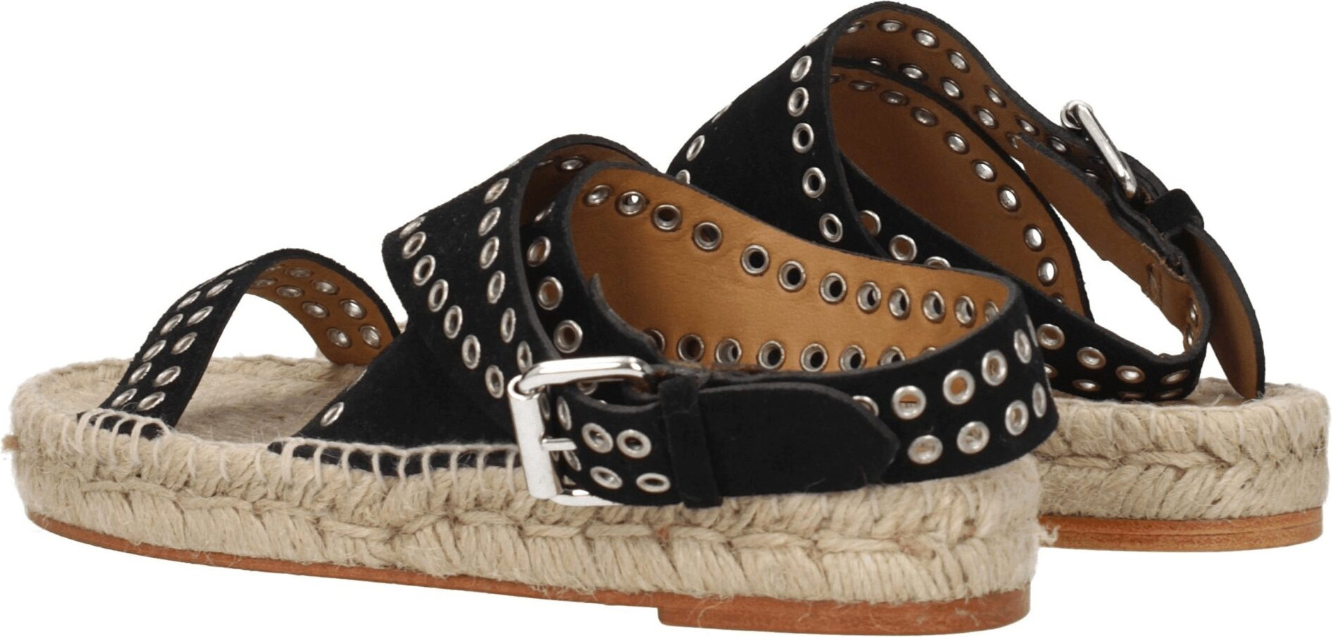 Босоножки Isabel Marant Черные кожаные плоские босоножки