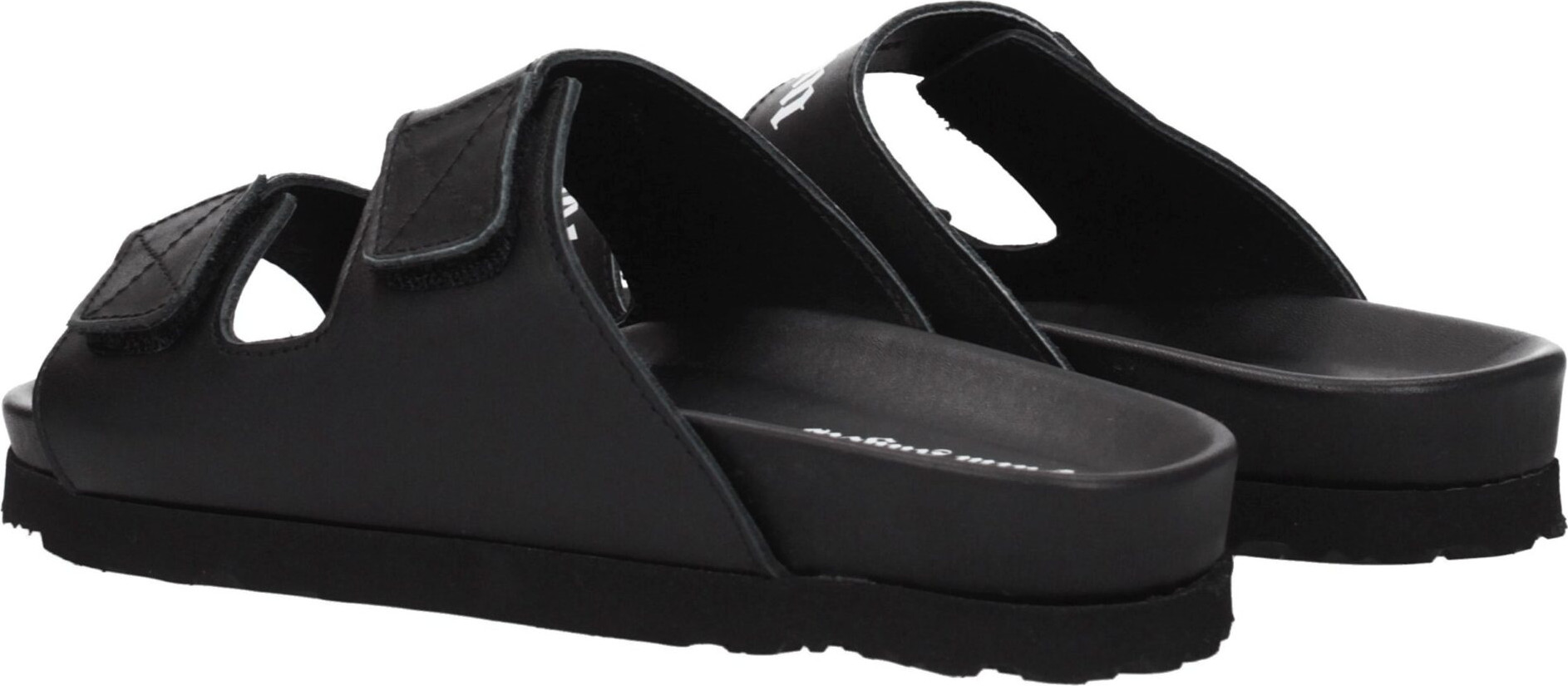 Palm Angels Qora Charmdadan Tikilgan Yassi Zamshiy Sandal