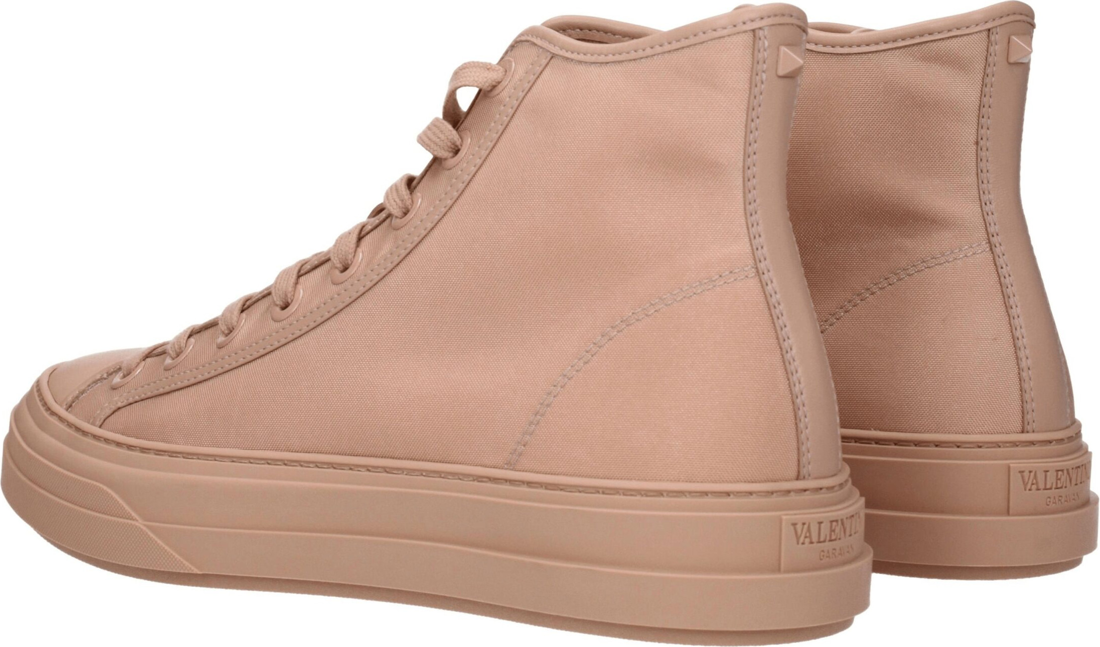 Pink Fabric High Top Sneakers Valentino Garavani