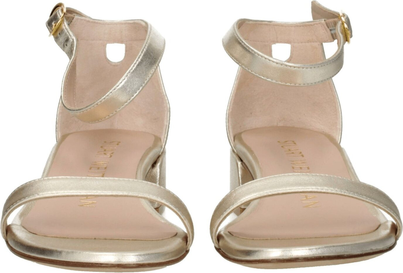 Gold Leather Flat Sandals by Stuart Weitzman