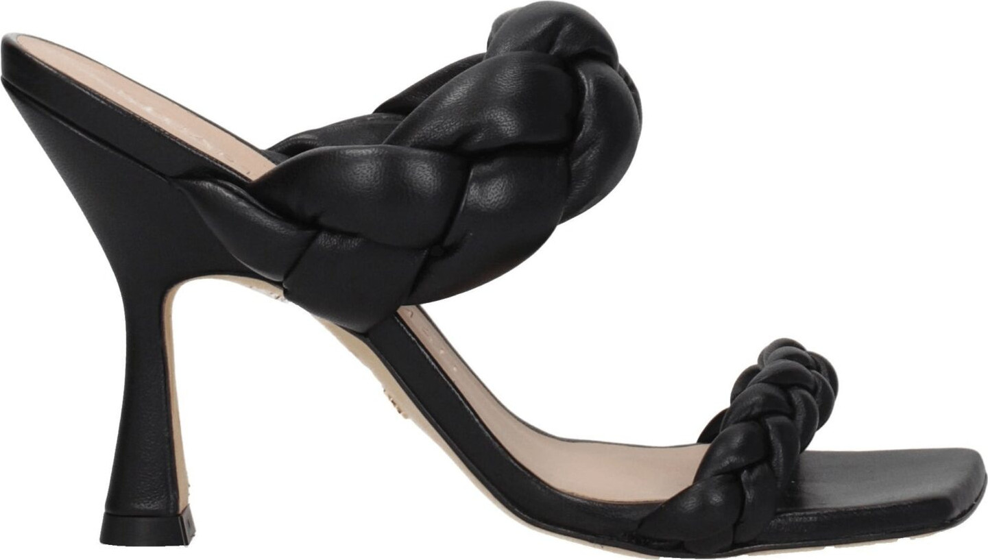 Black Leather Stiletto Heel Sandals Stuart Weitzman