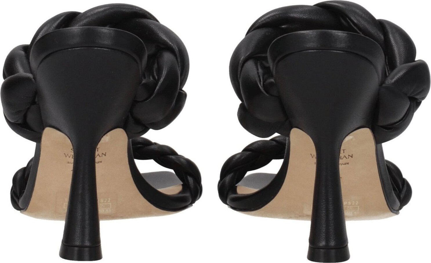 Black Leather Stiletto Heel Sandals Stuart Weitzman