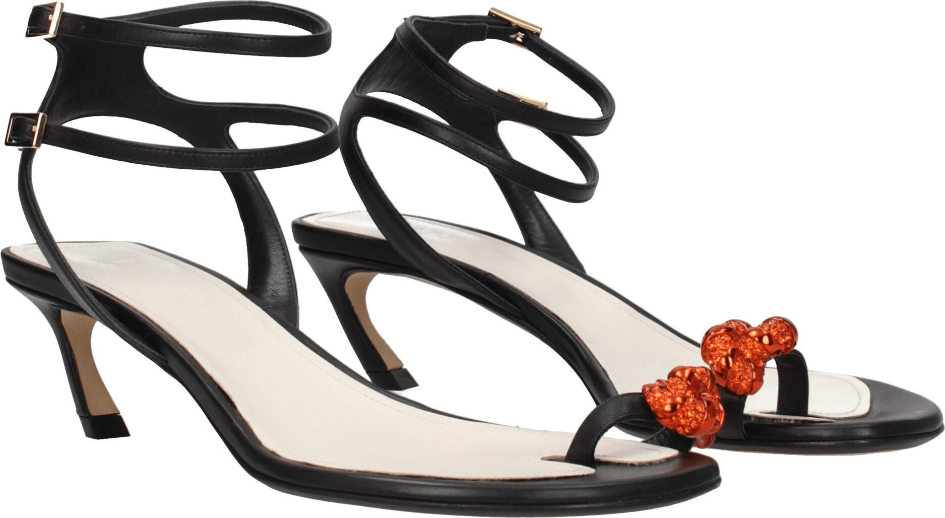 Босоножки Lanvin Черная Кожа Шпилька